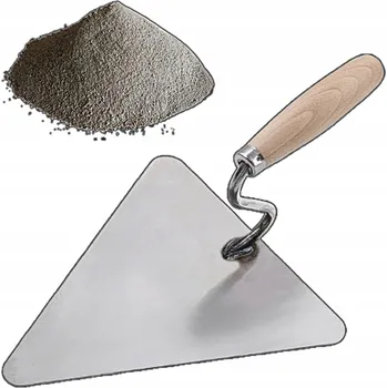 Zednická lžíce Zednická lžíce svařovaná broušená trojúhelníková DŘEVĚNÁ RUKOJEŤ 200 mm