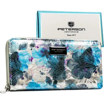 Peněženka Dámská peněženka s květinovým vzorem Barva: modrá || vícebarevný