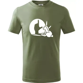 Zajíc stín loser - Tričko dětské bavlněné - 122 cm/6 let ( Khaki )