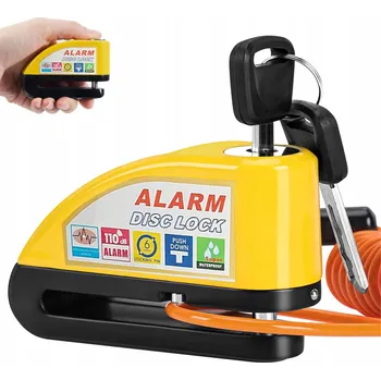 Motozámek Zámek kotoučové brzdy s alarmem pro motocykly a kola, voděodolný