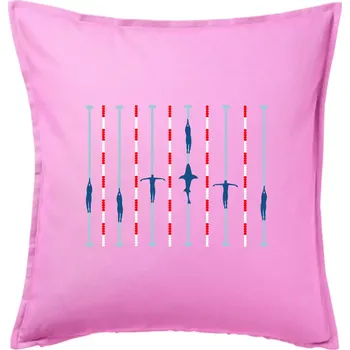 Polštář Plavecký bazén žralok - Polštář 50x50 - 50x50 - Pouze potah ( Růžová )