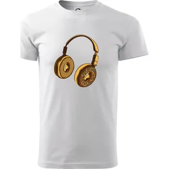 Pánské tričko Headphone Donut - Triko extra velké (5-8XL) - 8XL ( Bílá )