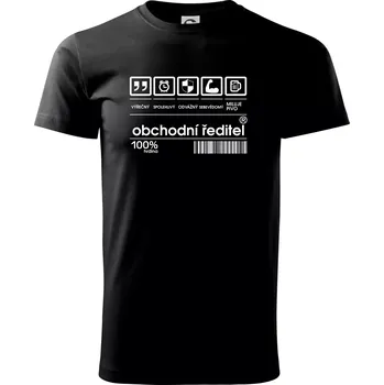 Čárový kód - Obchodní ředitel - Triko extra velké (5-8XL) - 8XL ( Černá )