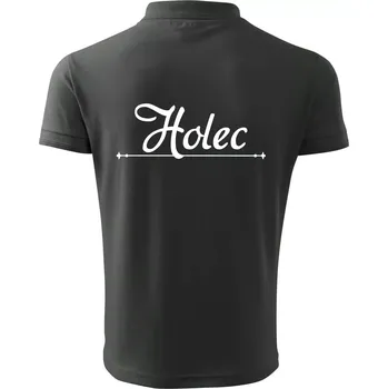 Pánská košile Staročeština - Holec - holobrádek nebo plešoun - Polokošile pánská Pique Polo 203 - 4XL ( Tmavá břidlice (šedá se zeleným nádechem) )