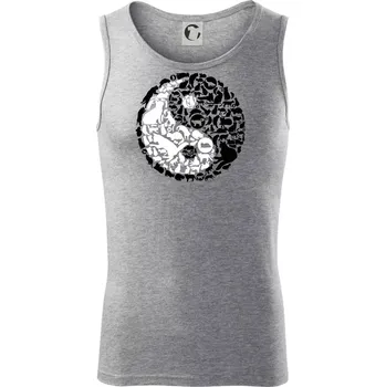 YinYang Cats - Tílko pánské Core - 2XL ( Tmavě šedý melír )