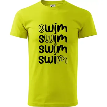 Pánské tričko Swim nápis - Klasické pánské triko vyšší gramáže - 2XL ( Limetková )