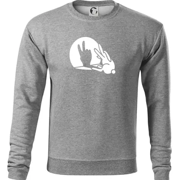 Pánská mikina Zajíc stín mír - Mikina Essential pánská - 2XL ( Tmavě šedý melír )