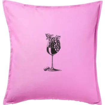 Polštář Sklenice plná vína - Polštář 50x50 - 50x50 - Pouze potah ( Růžová )