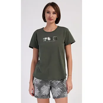 Dámské pyžamo Dámské pyžamo šortky Barbora khaki M