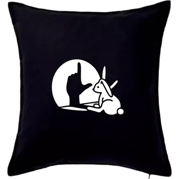 Polštář Zajíc stín loser - Polštář 50x50 - 50x50 - Pouze potah ( Černá )