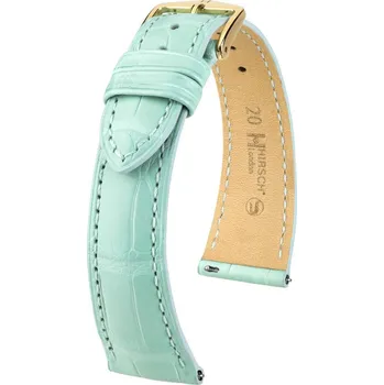 Módní doplněk Kožený řemínek Hirsch London 04307181-7, modrý, aligátoří kůže, Quick Release