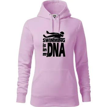 Dámská mikina Swimming is in my DNA - Mikina dámská Cape s kapucí - XS ( Orchid )