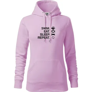 Dámská mikina Eat sleep swim - Mikina dámská Cape s kapucí - S ( Orchid )
