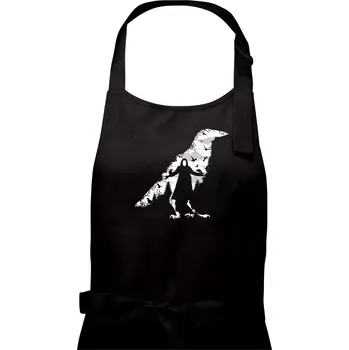 Kuchyňská zástěra The Crow nature - Dámská zástěra na vaření - Univerzální velikost ( Černá )