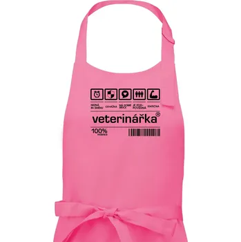 Kuchyňská zástěra Čárový kód - Veterinářka - Dámská zástěra na vaření - Univerzální velikost ( Růžová )
