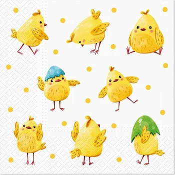 Papírový ubrousek Ubrousky velikonoční Kuřátka 33cm 20ks