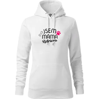 Dámská mikina Jsem máma Retrívra - Mikina dámská Cape s kapucí - 2XL ( Bílá )