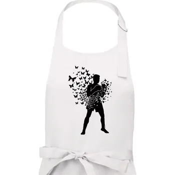 Kuchyňská zástěra Float Like Butterfly Sting Like Bee - Pánská zástěra na vaření - Univerzální velikost ( Bílá )