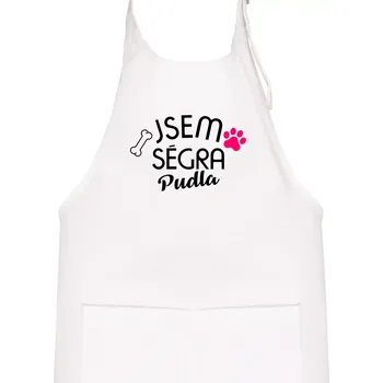 Kuchyňská zástěra Jsem ségra Pudla - Dětská zástěra na vaření - Univerzální velikost ( Bílá )