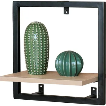 police MOB Nástěnná police Artium Procesada (dub + černá matná)