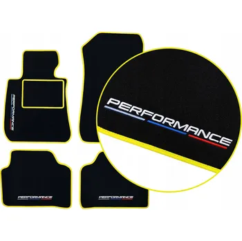 autokoberec VELUROVÉ AUTOKOBERCE BMW i8 L15 ROADSTER (2018-2022) - ŽLUTÉ + 4x VÝŠIVKA