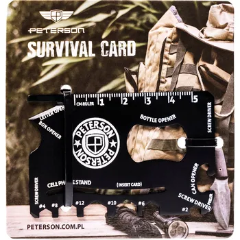 Vybavení pro přežití PETERSON karta přežití survival multitool