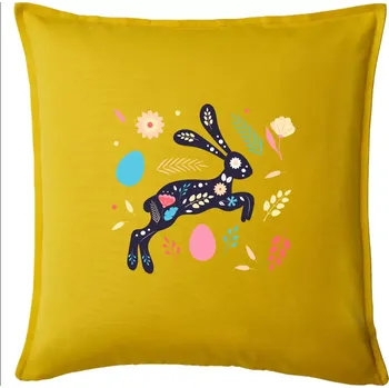 Polštář Velikonoční zajíček květiny - Polštář 50x50 - 50x50 - Pouze potah ( Žlutá )