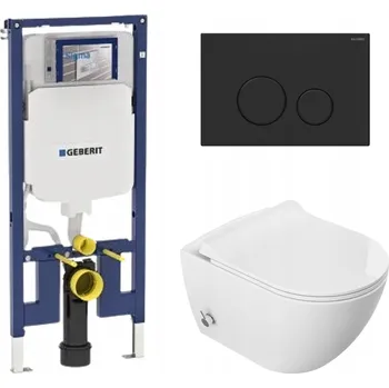 Klozet WC set + Geberit rám + černé tlačítko