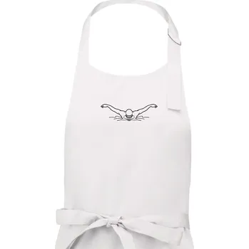 Kuchyňská zástěra Plavec motýlek - Pánská zástěra na vaření - Univerzální velikost ( Bílá )