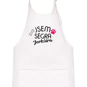 Kuchyňská zástěra Jsem ségra Jorkšíra - Dětská zástěra na vaření - Univerzální velikost ( Bílá )