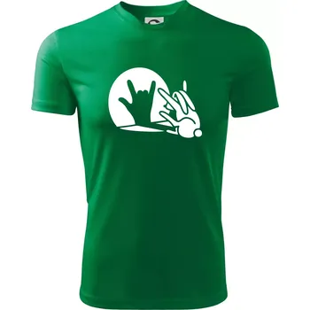 Zajíc stín rock - Dětské triko sportovní (dresovina) - 146 cm/10 let ( Středně zelená )