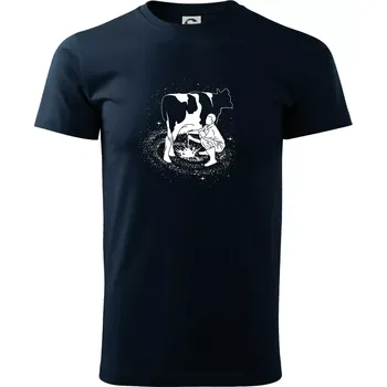 Pánské tričko Milky Way Kráva - Triko extra velké (5-8XL) - 7XL ( Námořní modrá (velmi tmavá - téměř černá) )