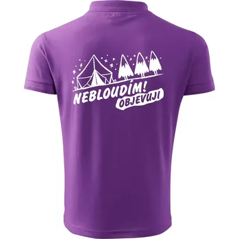 Pánská košile Nebloudím, objevuji - hory - Polokošile pánská Pique Polo 203 - 5XL ( Fialová )