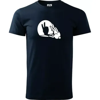 Pánské tričko Zajíc stín mír - Triko extra velké (5-8XL) - 7XL ( Námořní modrá (velmi tmavá - téměř černá) )