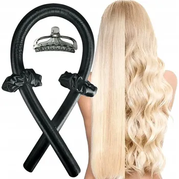 Natáčky na vlasy pro tvorbu loken a vln – sada s klipem, gumičkami – RŮŽOVÁ