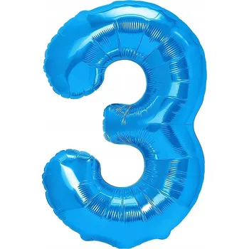 Balónek Id_2339_3nc FÓLIOVÝ BALÓNEK ČÍSLICE 3 TMAVĚ MODRÁ 100 cm TŘI TROJKA BALÓNKY