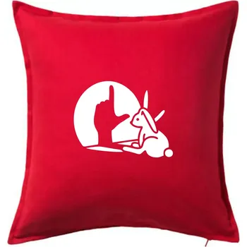 Polštář Zajíc stín loser - Polštář 50x50 - 50x50 - Pouze potah ( Červená )