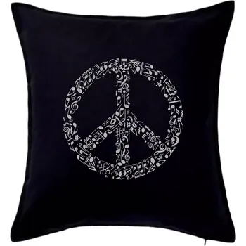 Polštář Rhyme In Peace - Polštář 50x50 - 50x50 - Pouze potah ( Černá )