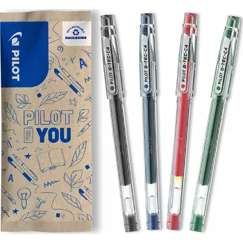 Sada 4x Gelová propiska PILOT G-TEC černé, modré, červené a zelené