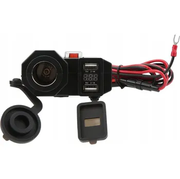 Motocyklová nabíječka pro mobilní telefon Zapalovač Duální USB