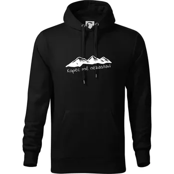Pánská mikina Kopec mě nezastaví - hory - Mikina pánská Cape s kapucí - 4XL ( Černá )