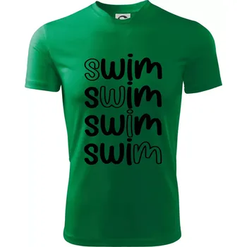 Swim nápis - Dětské triko sportovní (dresovina) - 146 cm/10 let ( Středně zelená )