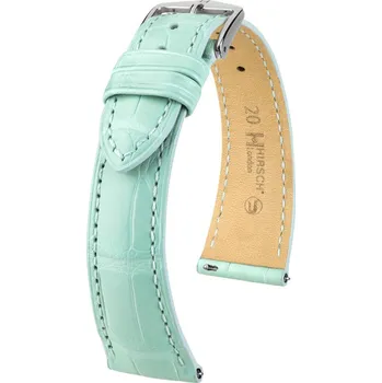 Módní doplněk Kožený řemínek Hirsch London 04307181-2, modrý, aligátoří kůže, Quick Release