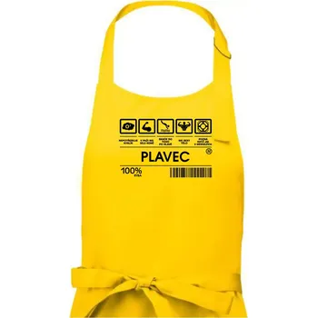 Kuchyňská zástěra Čárový kód - Plavec - Pánská zástěra na vaření - Univerzální velikost ( Žlutá )
