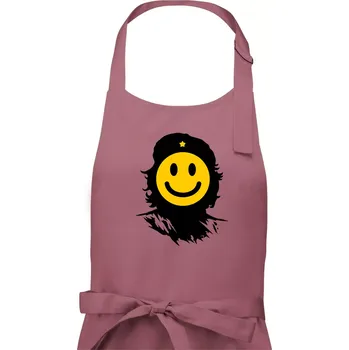 Kuchyňská zástěra Che Smiley - Dámská zástěra na vaření - Univerzální velikost ( Starorůžová )