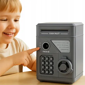 Pokladnička Pokladnička Sejf s PIN kódem pro děti, bankomat na bankovky, učení spoření
