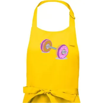 Kuchyňská zástěra Donut Barbell - Dámská zástěra na vaření - Univerzální velikost ( Žlutá )