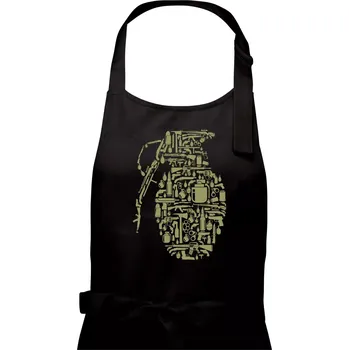 Kuchyňská zástěra Granát ikony - Dámská zástěra na vaření - Univerzální velikost ( Černá )