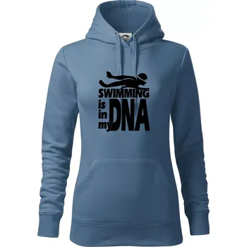 Dámská mikina Swimming is in my DNA - Mikina dámská Cape s kapucí - 2XL ( Denim )