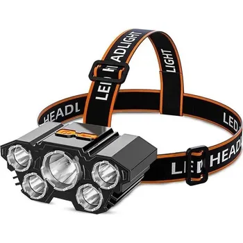 Čelovka MERKANDI® Čelovka 5 LED T6 nabíjecí L-T21